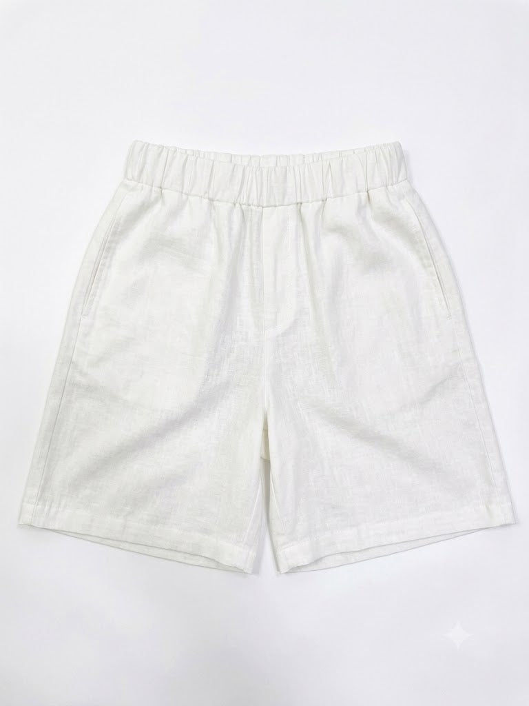 V linen short