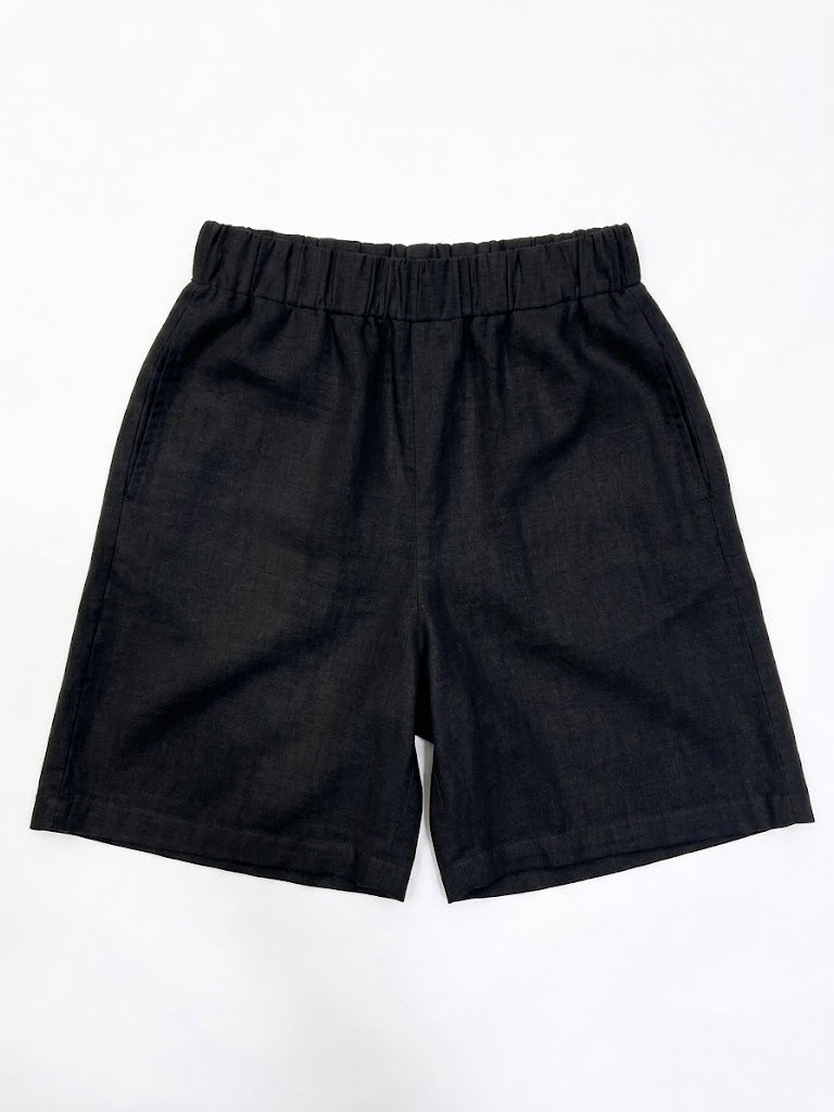 V linen short